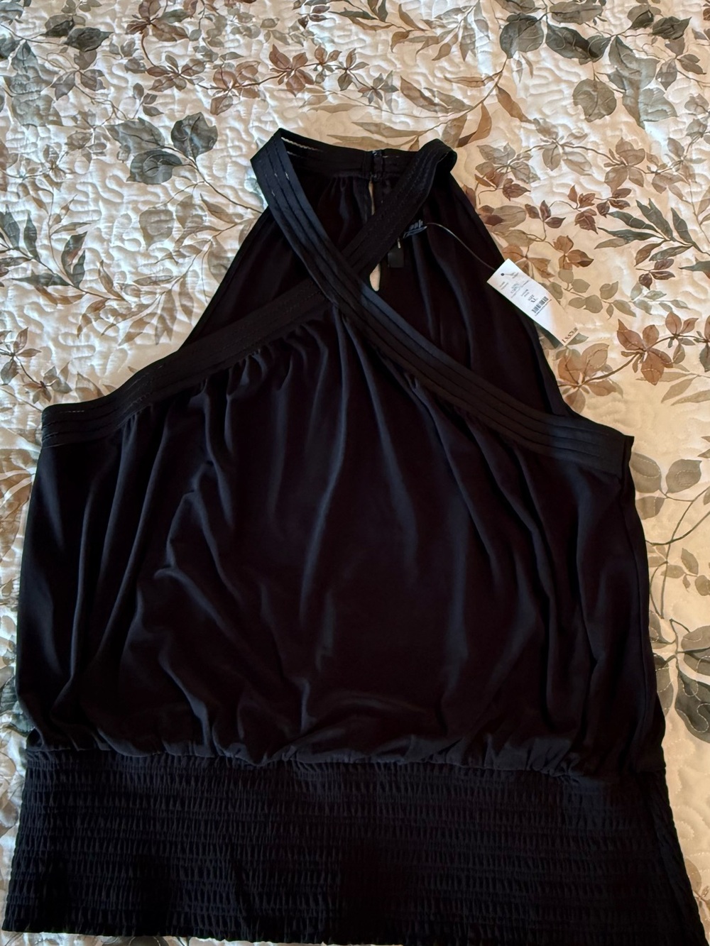 White House Black Market Black Cross-Back Tank Top